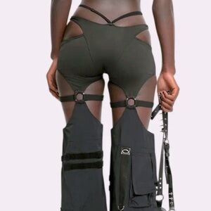 Black wide leg Tactical pants• size Medium \ Namilia